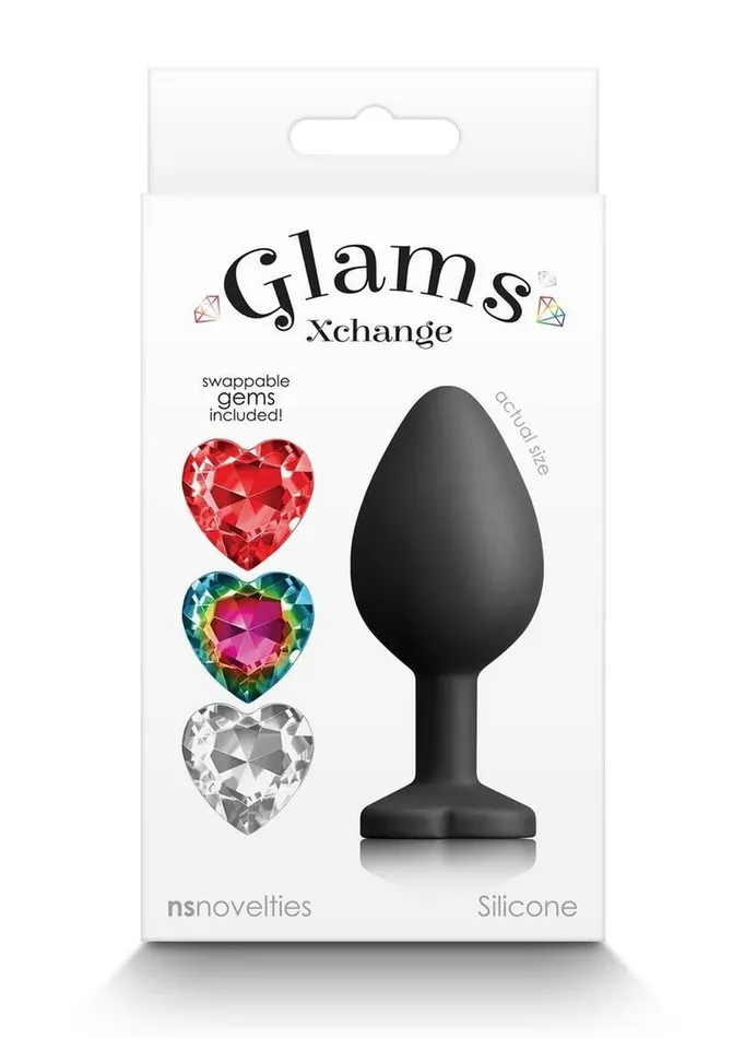 Male Sex Toys Glams Glams Xchange Heart Silicone Anal Plug