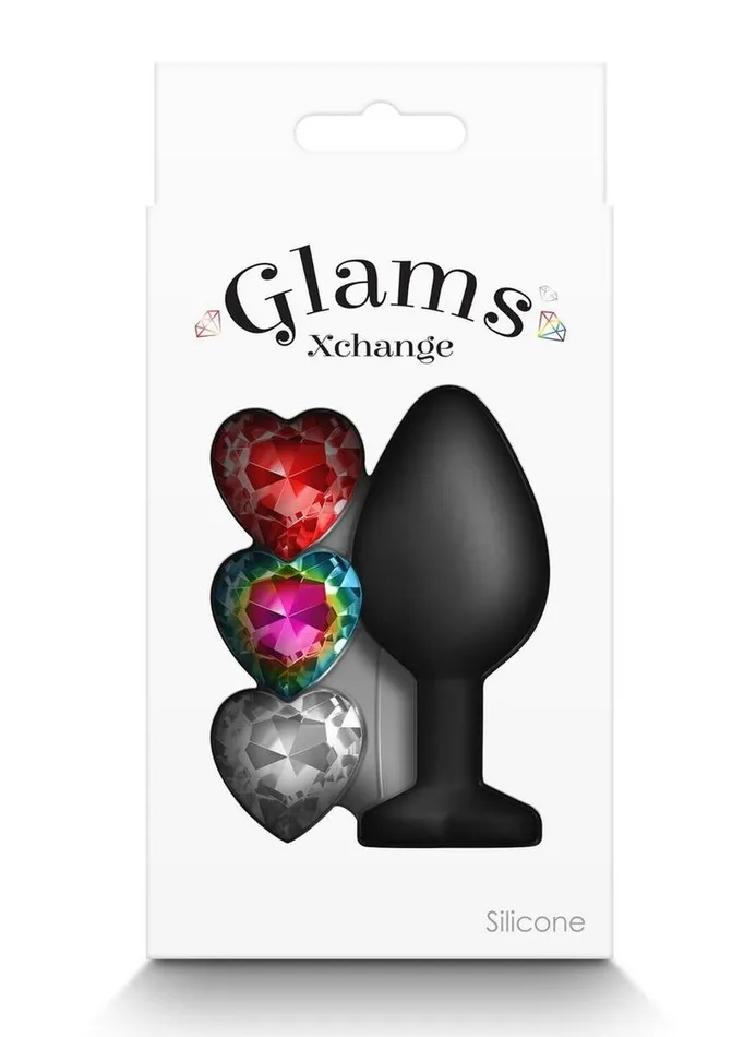 Male Sex Toys Glams Glams Xchange Heart Silicone Anal Plug