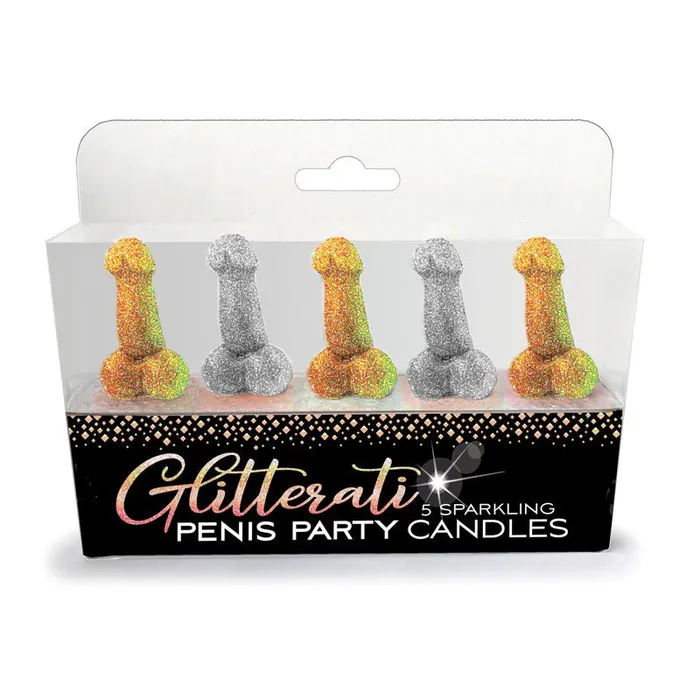 Male Sex Toys Glitterati Penis Party Candles Novelty Candles 5 Pack Little Genie