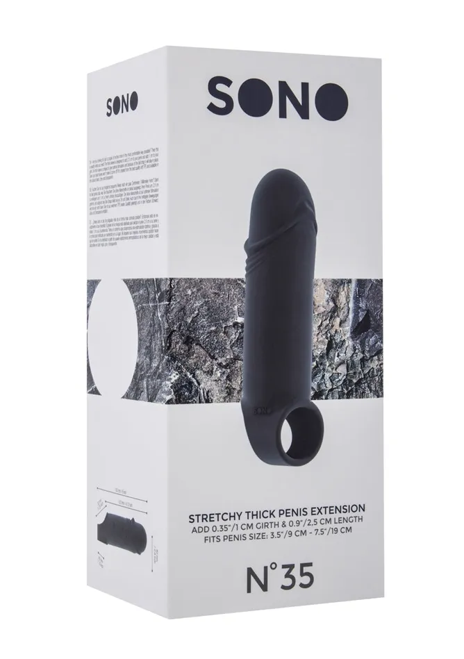 Male Sex Toys Shots Sono Sono No35 Stretchy Thick Penis Extension Grey