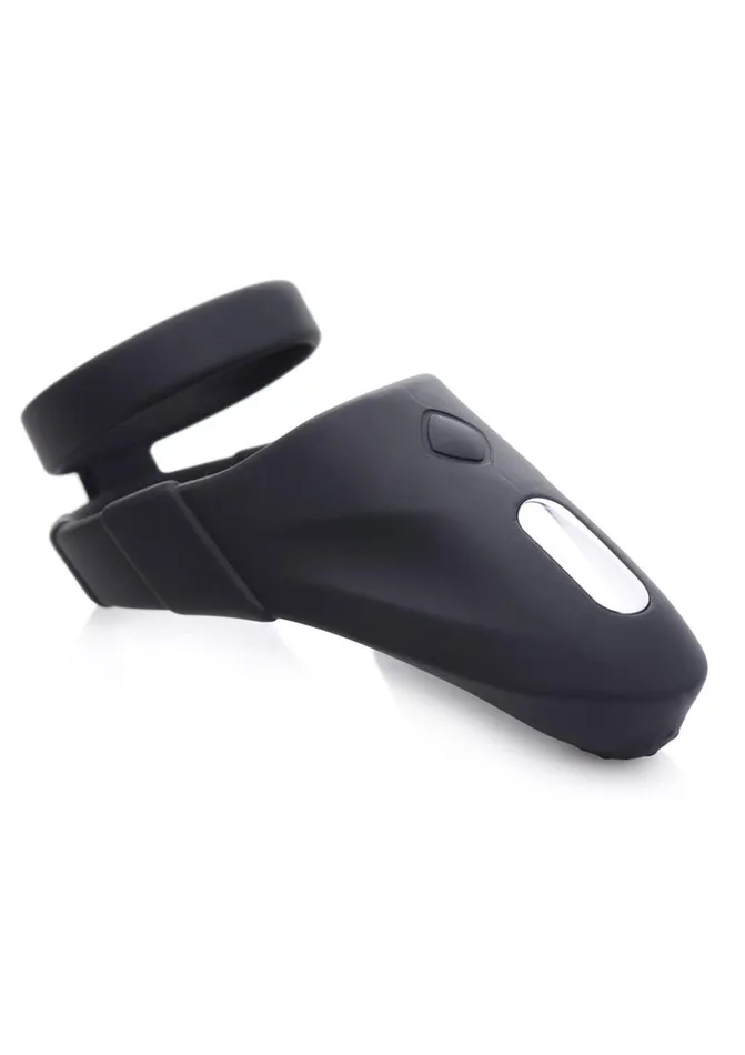 Male Sex Toys Trinity Men Trinity Men 10x Rechargeable Silicone Cock Ring with Vibrating Taint Stimulator