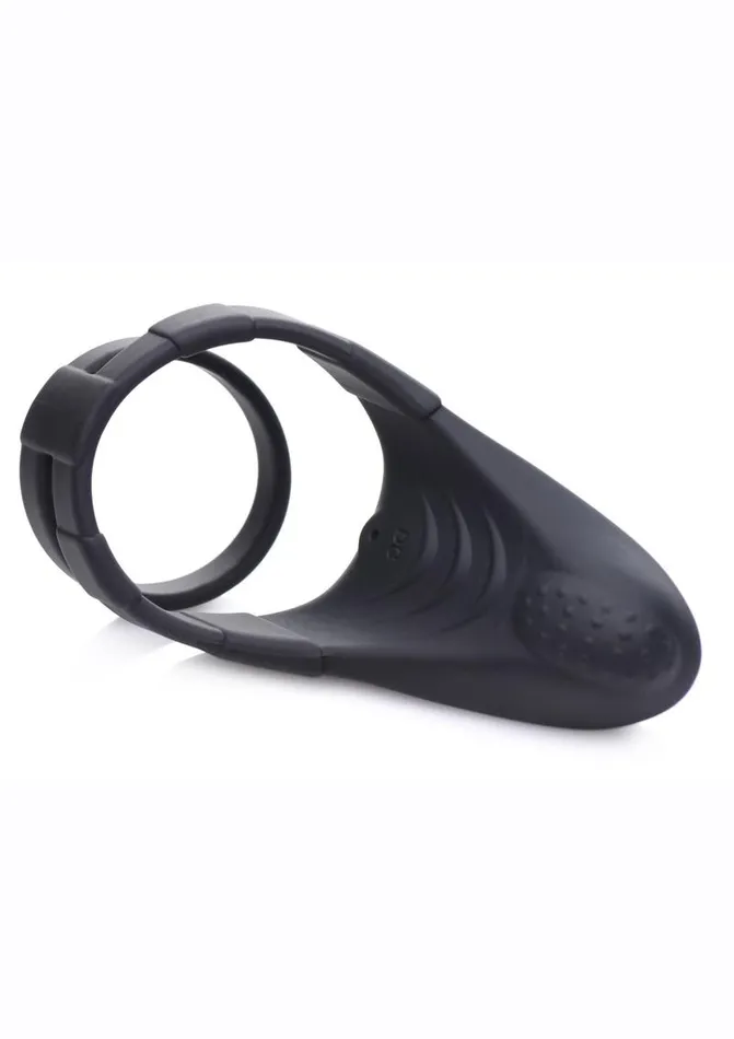 Male Sex Toys Trinity Men Trinity Men 10x Rechargeable Silicone Cock Ring with Vibrating Taint Stimulator