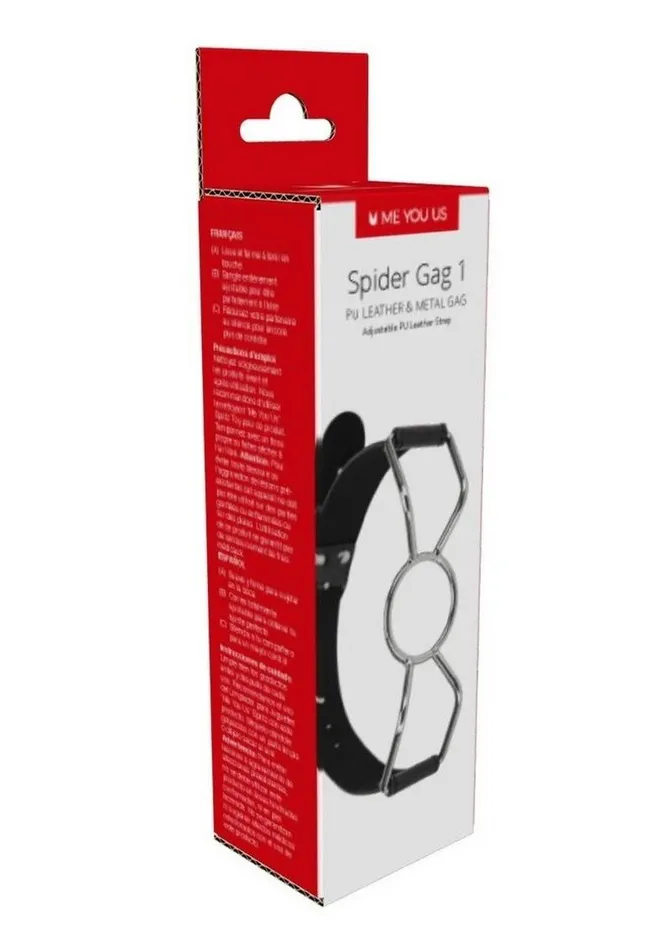 Me You Us Male Sex Toys ME YOU US Spider Gag 1 Pu Leather and Metal Adjustable Strap Gag