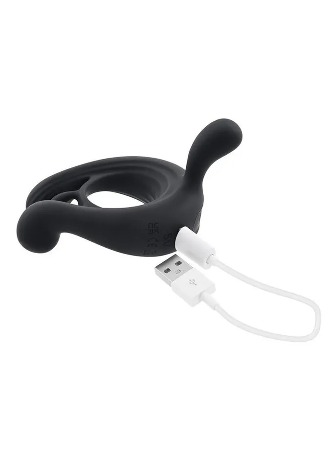 Playboy Triple Play Rechargeable Silicone Cock Ring with Remote Control Playboy Male Sex Toys