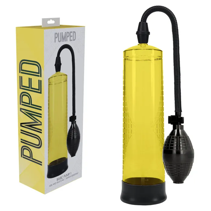 PUMPED Basic Pump 1 Yellow Penis Pump Shots Toys Male Sex Toys
