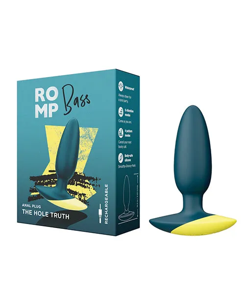 Romp Bass Vibrating Anal Plug Teal Wow Tech Male Sex Toys