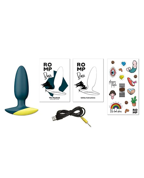 Romp Bass Vibrating Anal Plug Teal Wow Tech Male Sex Toys