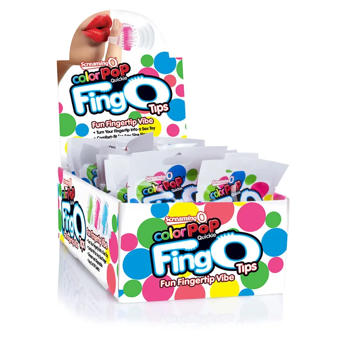 Screaming O Vibrators Fingo Tips 18 Count Pop Box Display Assorted Colors