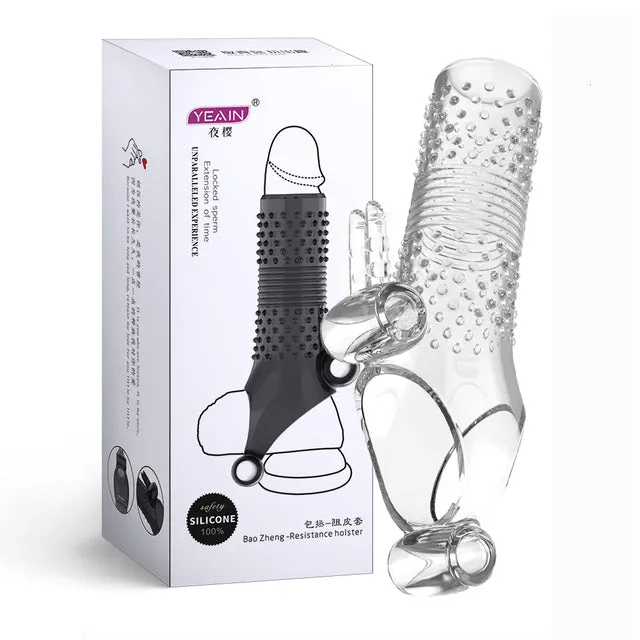 sex toys for us Male Sex Toys Penis Extension Vibration Reusable Penis Sleeve Girth Cock