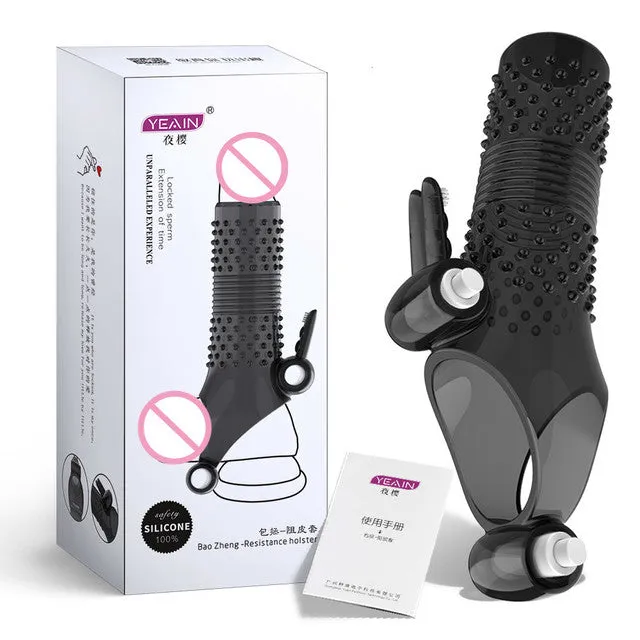 sex toys for us Male Sex Toys Penis Extension Vibration Reusable Penis Sleeve Girth Cock