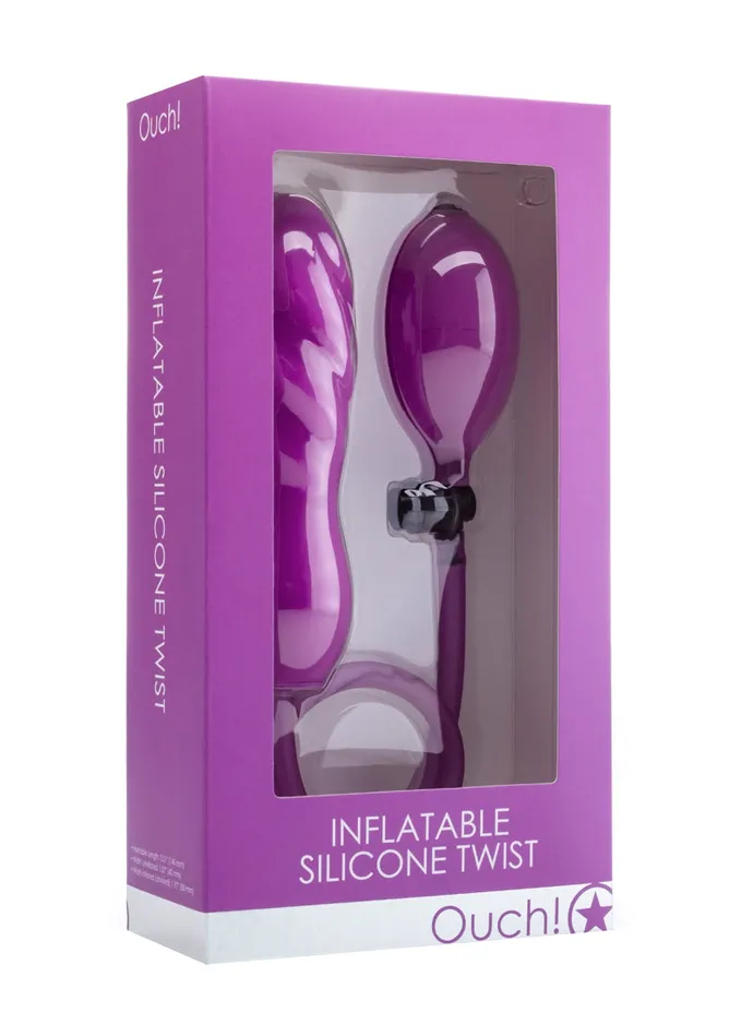 Shots Ouch Vibrators Inflatable Silicone Twist Purple