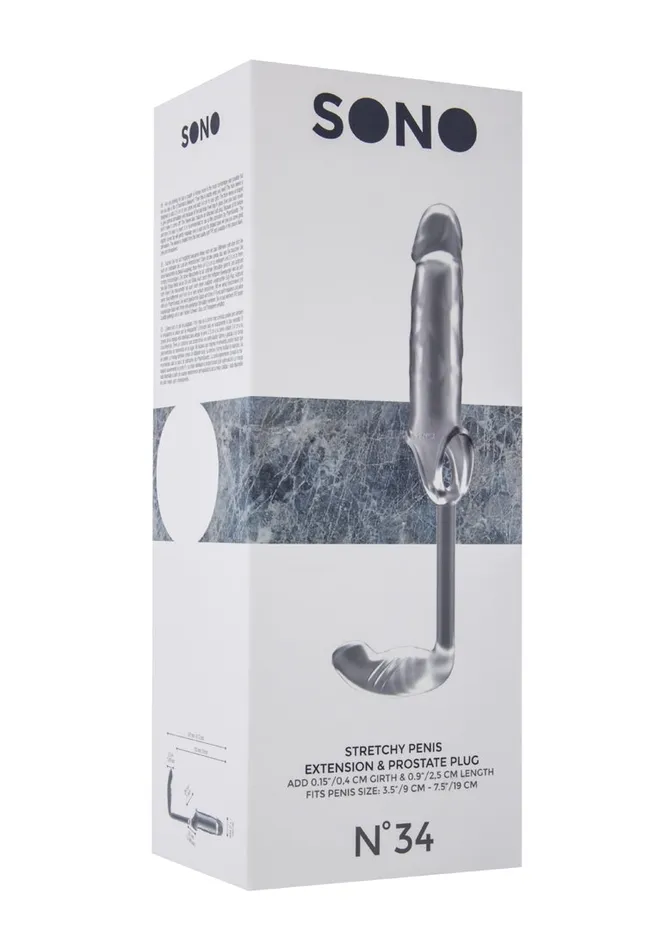 Shots Sono Male Sex Toys Sono No34 Stretchy Penis Exten and Plug Translucent