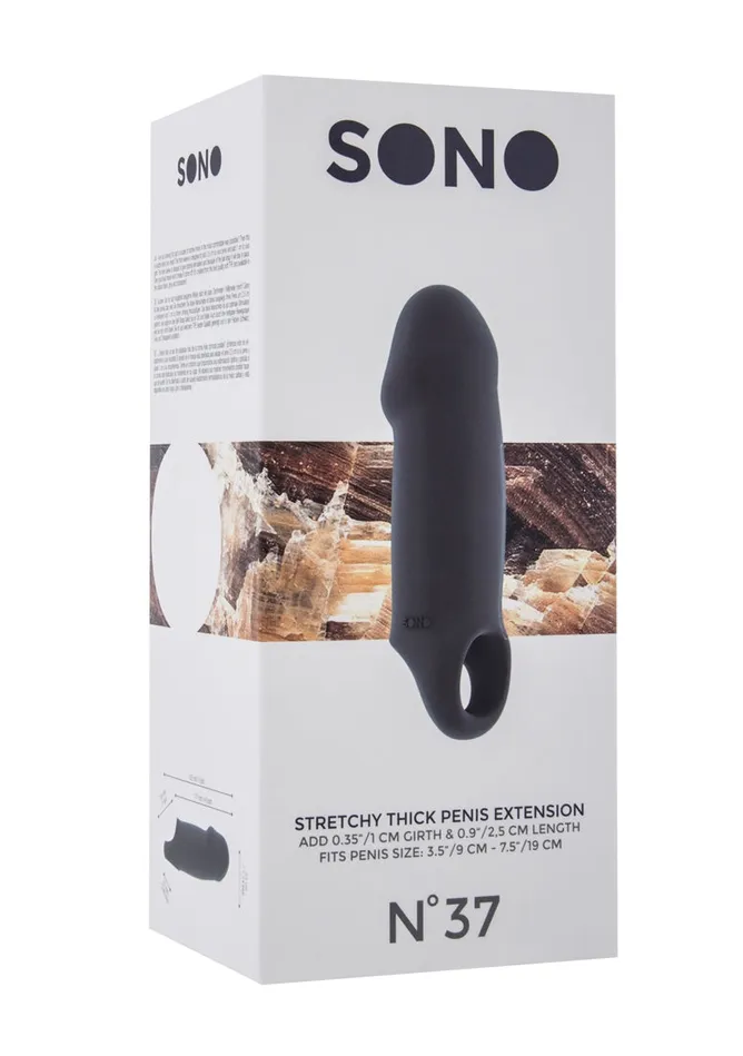 Sono No37 Stretchy Thick Penis Extension Grey Shots Sono Male Sex Toys