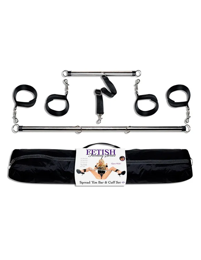 Viridian Leto Fetish Fantasy Series Spread Em Bar and Cuffs Set Couples
