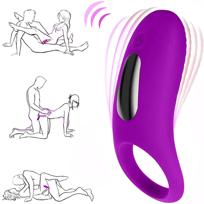 69shadesofplay Couples Vibrating Penis Ring Men Cockring Clitoris Stimulate Vibrator Delayed Premature Ejaculation Rings Adult Sex Toys For Couples