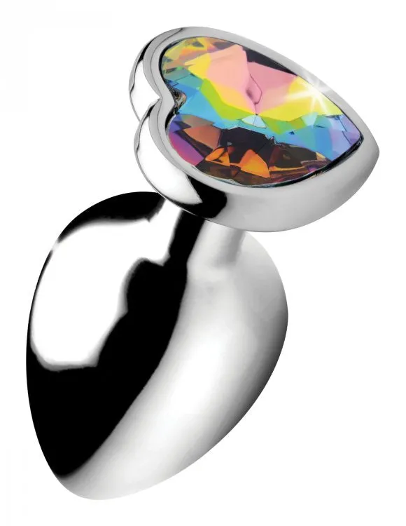 Booty Sparks Rainbow Prism Heart Anal Plug Large XR Brands Male Sex Toys
