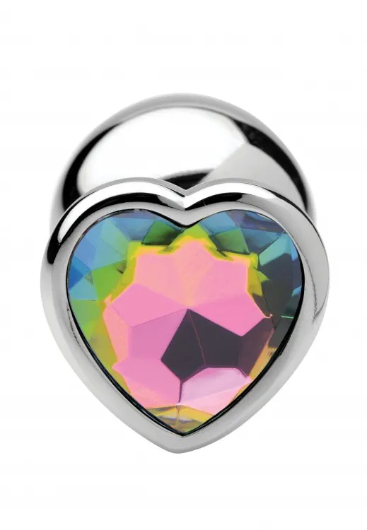 Booty Sparks Rainbow Prism Heart Anal Plug Large XR Brands Male Sex Toys
