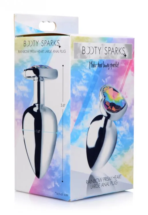 Booty Sparks Rainbow Prism Heart Anal Plug Large XR Brands Male Sex Toys