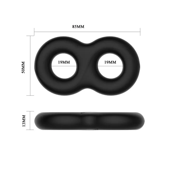 Cock Ring Baile Double Super Soft Silicone Crazy Bull Black PRE Male Sex Toys Cock Ring Baile Double Super Soft Silicone Crazy Bull Black PRE Male Sex Toys