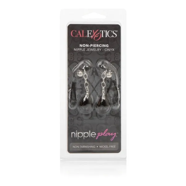Couples California Exotic Novelties Nipple Play Non Piercing Nipple Jewelry Onyx