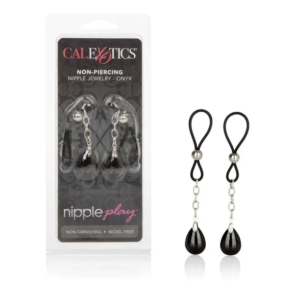 Couples California Exotic Novelties Nipple Play Non Piercing Nipple Jewelry Onyx