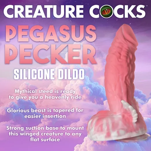 Creature Cocks Pegasus Pecker Winged Silicone Fantasy Dildo XR Brands Dildos