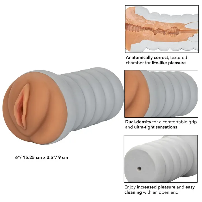 Gripper Ribbed Tight Pussy Masturbator Brown CalExotics Male Sex Toys Gripper Ribbed Tight Pussy Masturbator Brown CalExotics Male Sex Toys