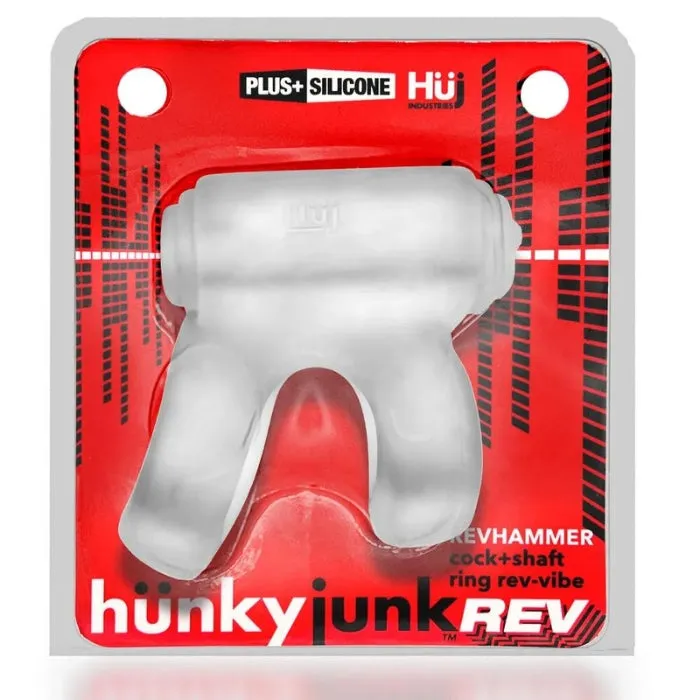 Hunkyjunk Revhammer Vibrating cock Ring Clear DUS Couples
