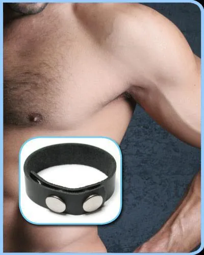 Kink Labs Male Sex Toys 3 Snap Leather Cock Ring