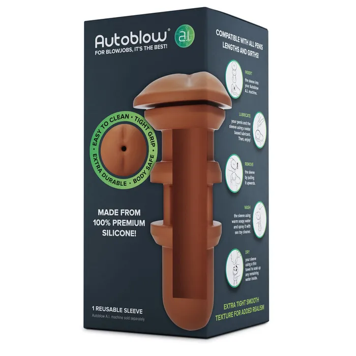 Male Sex Toys Autoblow AI Reusable Anus Sleeve Brown Autoblow Male Sex Toys Autoblow AI Reusable Anus Sleeve Brown Autoblow