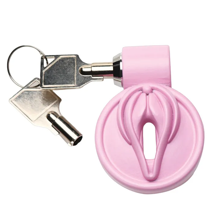 Male Sex Toys Master Series Master Series Pussification Vulva Chasity Cage Pink Male Sex Toys Master Series Master Series Pussification Vulva Chasity Cage Pink