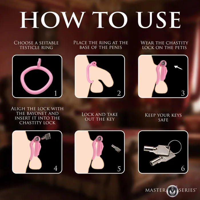 Male Sex Toys Master Series Master Series Pussification Vulva Chasity Cage Pink Male Sex Toys Master Series Master Series Pussification Vulva Chasity Cage Pink
