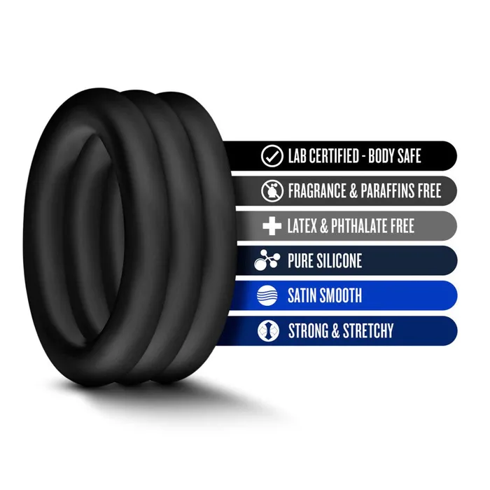 Male Sex Toys Performance VS2 Silicone Penis Ring Set Small Black 3 Pieces Blush Novelties Male Sex Toys Performance VS2 Silicone Penis Ring Set Small Black 3 Pieces Blush Novelties