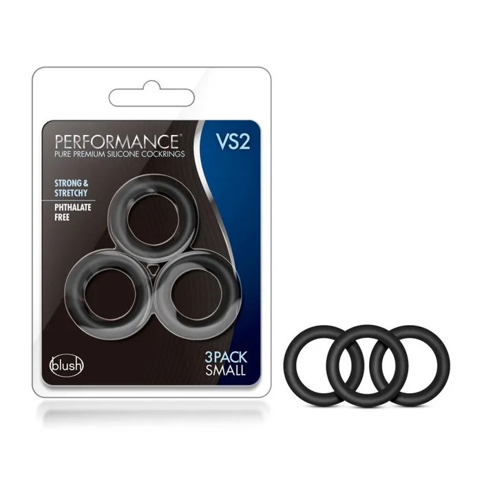 Male Sex Toys Performance VS2 Silicone Penis Ring Set Small Black 3 Pieces Blush Novelties Male Sex Toys Performance VS2 Silicone Penis Ring Set Small Black 3 Pieces Blush Novelties