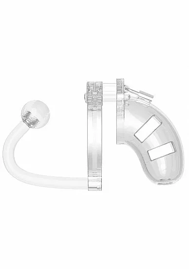 Male Sex Toys SHOTS AMERICA Mancage Chastity 35in Cage W Plug Model 10 Transparent
