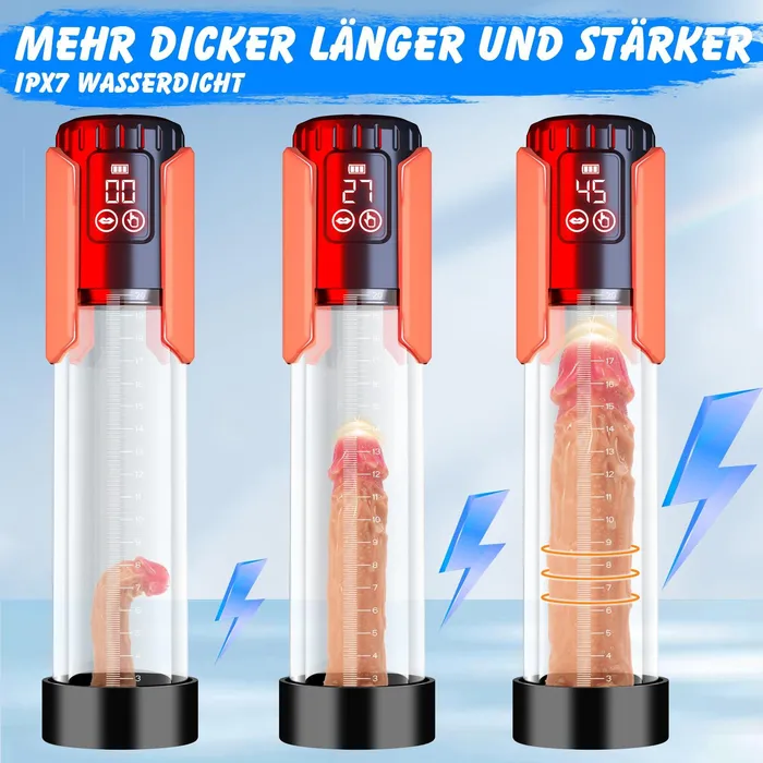 Male Sex Toys xeoxhoneyde Penis Pumpe mit 5 Saugstufen 100 Wasserdicht Penis Extender