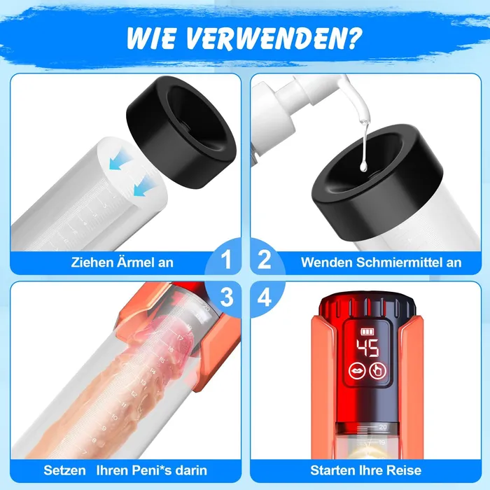 Male Sex Toys xeoxhoneyde Penis Pumpe mit 5 Saugstufen 100 Wasserdicht Penis Extender