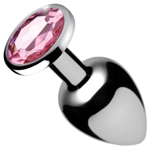 Male Sex Toys XR Brands Booty Sparks Pink Gem Medium Anal Plug