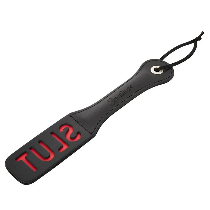 Restraints Sport Sheets Leather Impressions Paddle 12in Slut