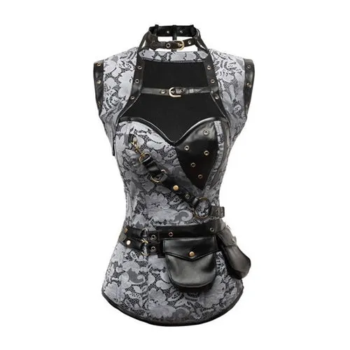 Serena Male Sex Toys Gray Steampunk with Torera Corset