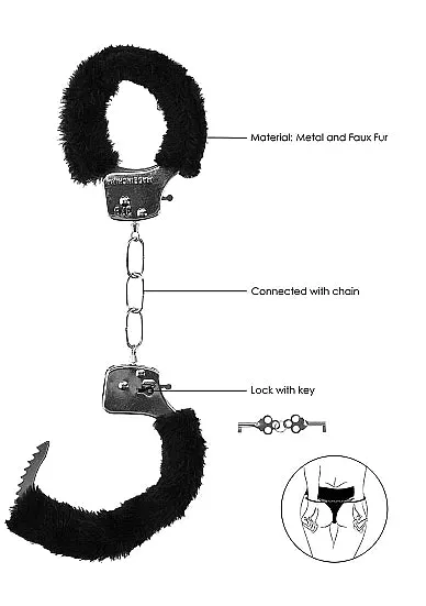 SHOTS AMERICA Male Sex Toys Beginners Furry Handcuffs W Quick Release Button