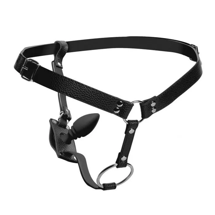 Strict Leather Male Sex Toys XR Strict Male Cock Ring Harness with Silicone Anal Plug Strict Leather Male Sex Toys XR Strict Male Cock Ring Harness with Silicone Anal Plug