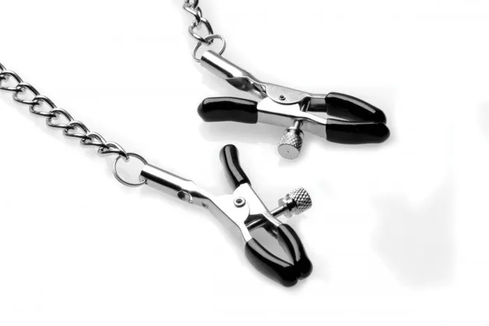 Strict Silicone Ball Gag Wnipple Clamps XR Brands Male Sex Toys